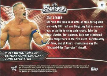 2011 Topps WWE Champions #77 CM Punk/John Cena Back
