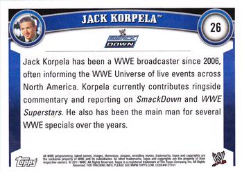 2011 Topps WWE #26 Jack Korpela Back