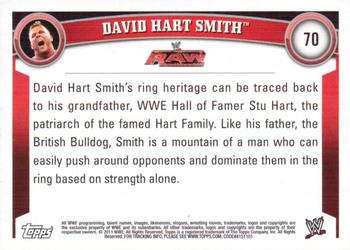 2011 Topps WWE #70 David Hart Smith Back