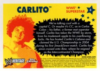 2006 Topps Heritage Chrome WWE #3 Carlito Back
