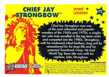 2006 Topps Heritage Chrome WWE #72 Chief Jay Strongbow Back