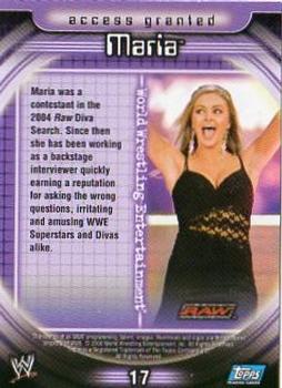 2006 Topps WWE Insider #17 Maria  Back