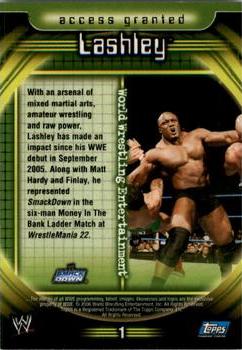 2006 Topps WWE Insider #1 Lashley  Back