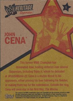 2006 Topps Heritage II WWE #1 John Cena  Back