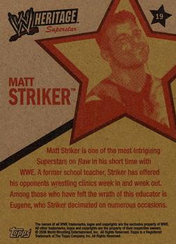2006 Topps Heritage II WWE #19 Matt Striker  Back