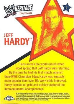 2007 Topps Chrome Heritage II WWE #9 Jeff Hardy Back