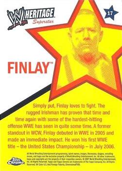 2007 Topps Chrome Heritage II WWE #17 Finlay Back