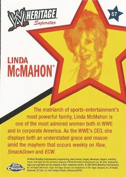2007 Topps Chrome Heritage II WWE #57 Linda McMahon Back