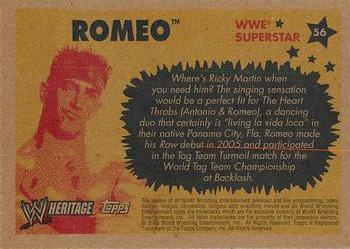 2005 Topps Heritage WWE #56 Romeo Back