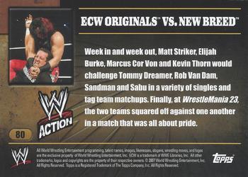 2007 Topps Action WWE #80 ECW Originals Vs New Breed Back
