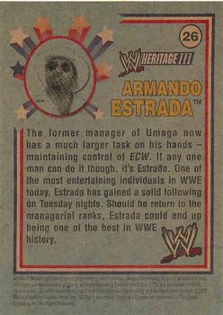 2007 Topps Heritage III WWE #26 Armando Estrada  Back