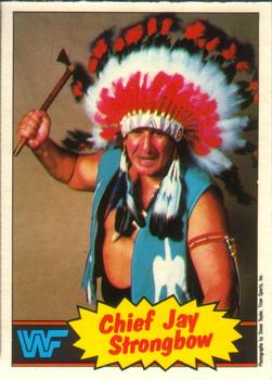 1985 O-Pee-Chee WWF Pro Wrestling Stars #20 Chief Jay Strongbow Front