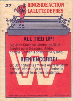 1985 O-Pee-Chee WWF Pro Wrestling Stars #27 All Tied Up! Back