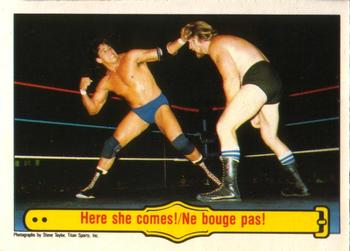 1985 O-Pee-Chee WWF Pro Wrestling Stars #28 Here She Comes! Front