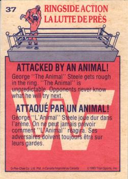 1985 O-Pee-Chee WWF Pro Wrestling Stars #37 Attacked By An Animal! Back