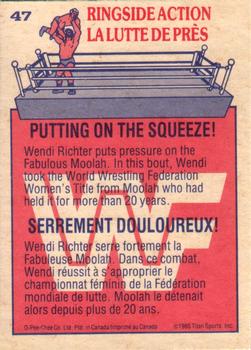 1985 O-Pee-Chee WWF Pro Wrestling Stars #47 Putting On The Squeeze! Back