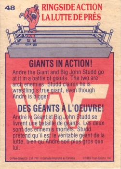 1985 O-Pee-Chee WWF Pro Wrestling Stars #48 Giants In Action! Back