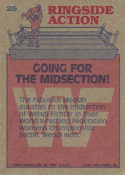 1985 Topps WWF Pro Wrestling Stars #25 Going For The Midsection! Back