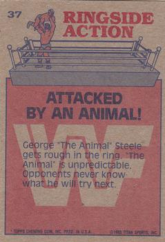1985 Topps WWF Pro Wrestling Stars #37 Attacked By An Animal! Back