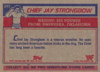1985 Topps WWF Pro Wrestling Stars #20 Chief Jay Strongbow Back