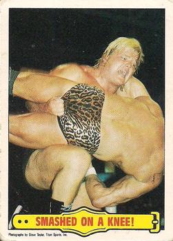 1985 Topps WWF Pro Wrestling Stars #33 Smashed On A Knee! Front