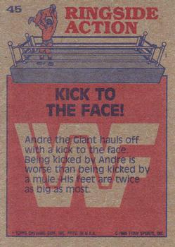 1985 Topps WWF Pro Wrestling Stars #45 Kick To The Face! Back