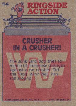 1985 Topps WWF Pro Wrestling Stars #54 Crusher In A Crusher! Back