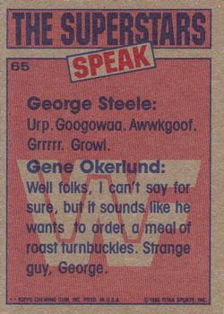 1985 Topps WWF Pro Wrestling Stars #65 George Steele / Gene Okerlund Back