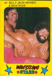 1986 Monty Gum Wrestling Stars #44 Billy Jack Haynes / Rick Rude Front