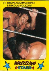 1986 Monty Gum Wrestling Stars #54 Bruno Sammartino / Nikolai Volkoff Front