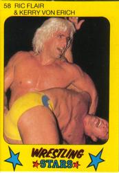 1986 Monty Gum Wrestling Stars #58 Ric Flair / Kevin Von Erich Front