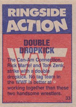 1987 Topps WWF #33 Double Dropkick Back