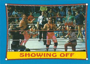 1987 Topps WWF #63 Showing Off Front