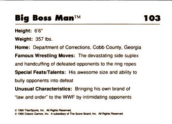 1990 Classic WWF #103 Big Boss Man Back