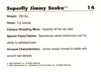 1990 Classic WWF #14 Superfly Jimmy Snuka Back