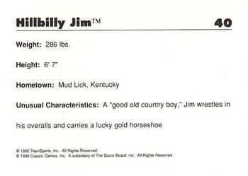 1990 Classic WWF #40 Hillbilly Jim Back