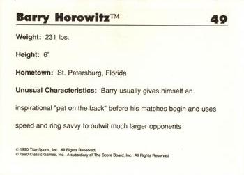 1990 Classic WWF #49 Barry Horowitz Back