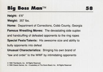 1990 Classic WWF #58 Big Boss Man Back
