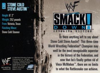 1999 Comic Images WWF SmackDown! Chromium #2 Stone Cold Steve Austin  Back
