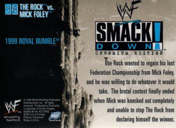 1999 Comic Images WWF SmackDown! Chromium #58 The Rock / Mick Foley Back