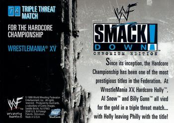 1999 Comic Images WWF SmackDown! Chromium #74 Triple Threat Match  Back
