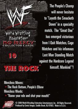 2000 Comic Images WWF No Mercy #10 The Rock  Back