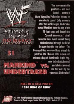 2000 Comic Images WWF No Mercy #51 Mankind/The Undertaker  Back