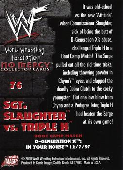 2000 Comic Images WWF No Mercy #76 Sgt. Slaughter/Triple H  Back