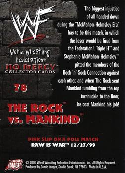 2000 Comic Images WWF No Mercy #78 The Rock/Mankind  Back