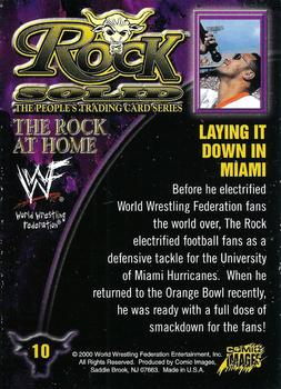 2000 Comic Images WWF Rock Solid #10 Laying It Down In Miami  Back