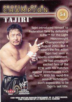 2001 Fleer WWF Championship Clash #54 Tajiri Back