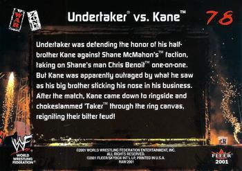 2001 Fleer WWF Raw Is War #78 Undertaker / Kane Back