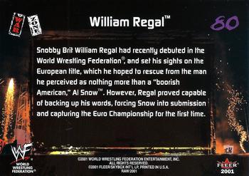 2001 Fleer WWF Raw Is War #80 William Regal  Back
