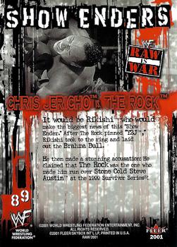 2001 Fleer WWF Raw Is War #89 Chris Jericho / The Rock Back